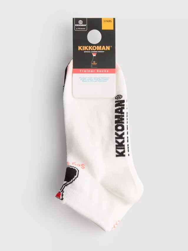 3pk kikkoman cotton-blend ankle socks