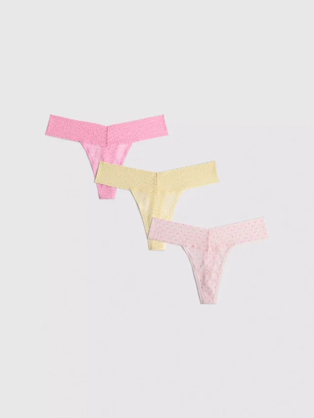 3pk lace bandeau thongs