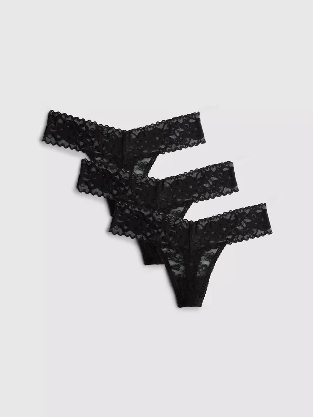 3pk lace bandeau thongs