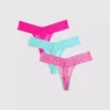 3pk lace thongs