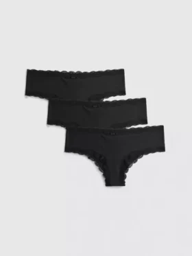3pk lace-trim hipster briefs