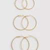 3pk large hoop earrings