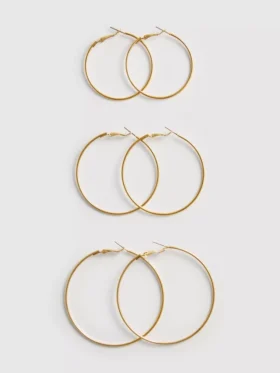 3pk large hoop earrings