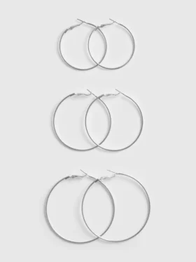 3pk large hoop earrings