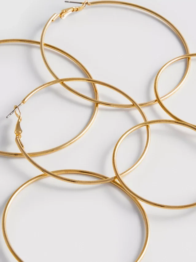 3pk large hoop earrings