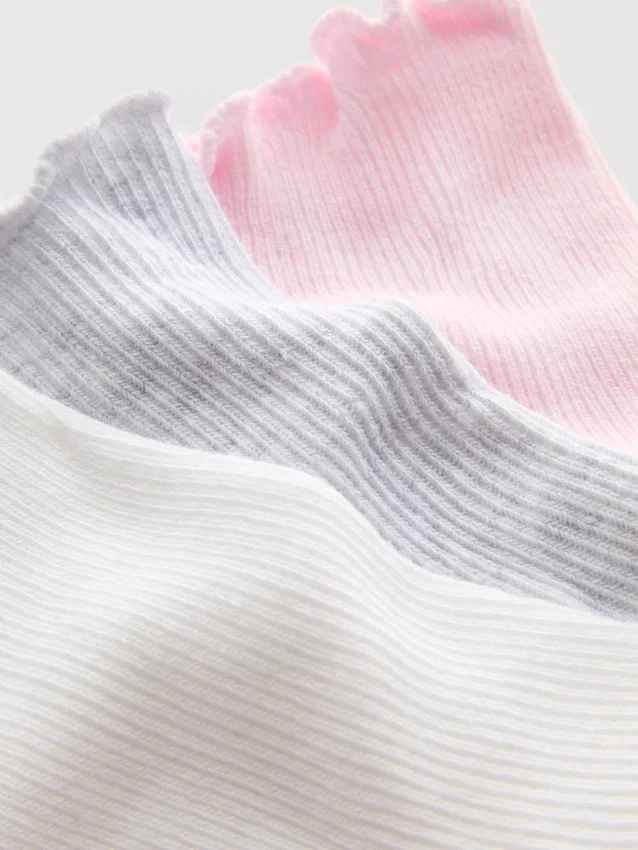 3pk lettuce trim ankle socks