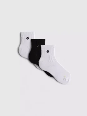 3pk microfiber quarter crew active socks
