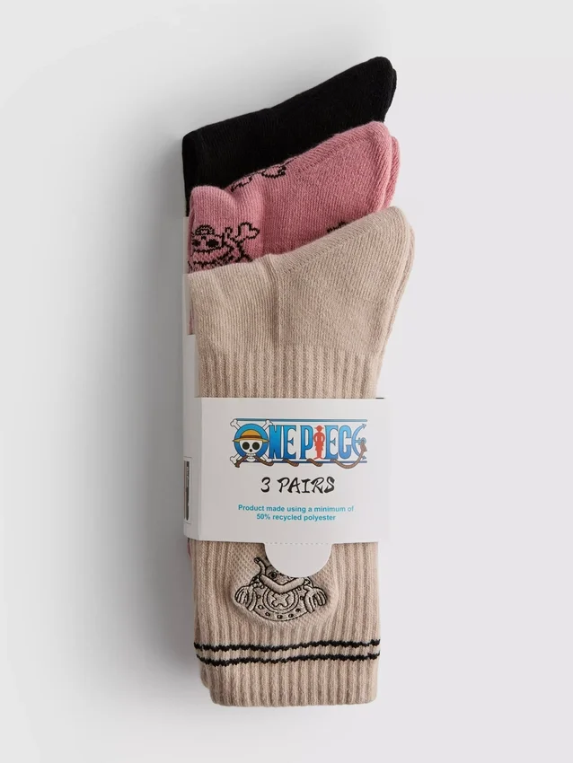3pk one piece ribbed socks