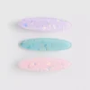3pk oval resin hair clips