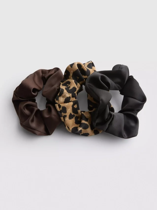 3pk satin hair scrunchies