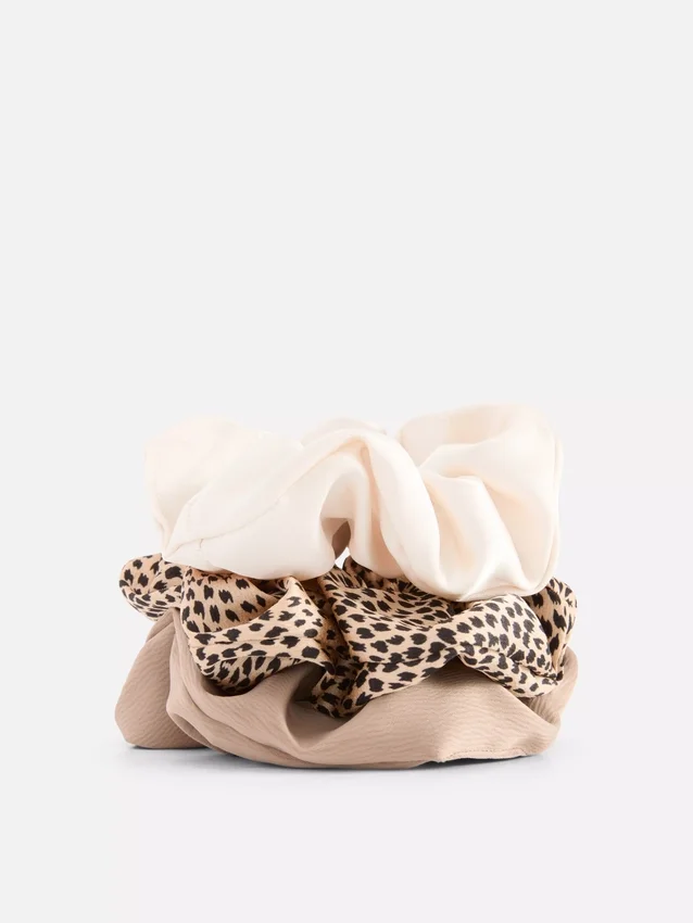 3pk satin hair scrunchies