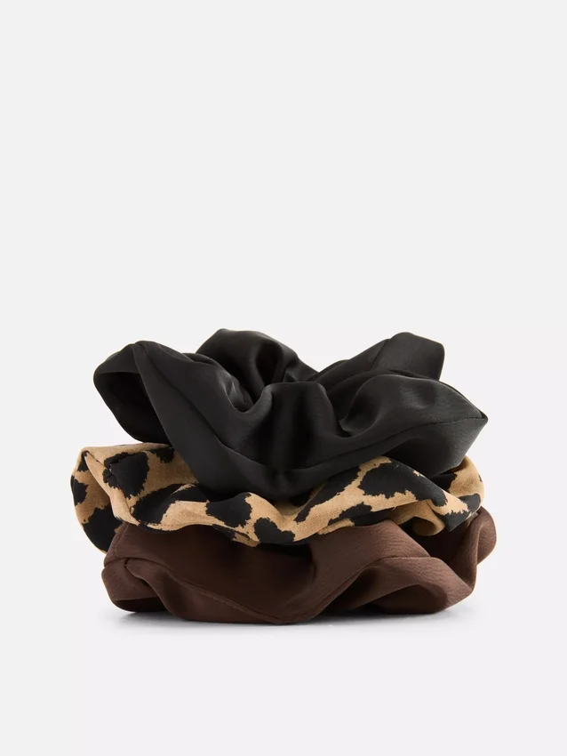 3pk satin hair scrunchies