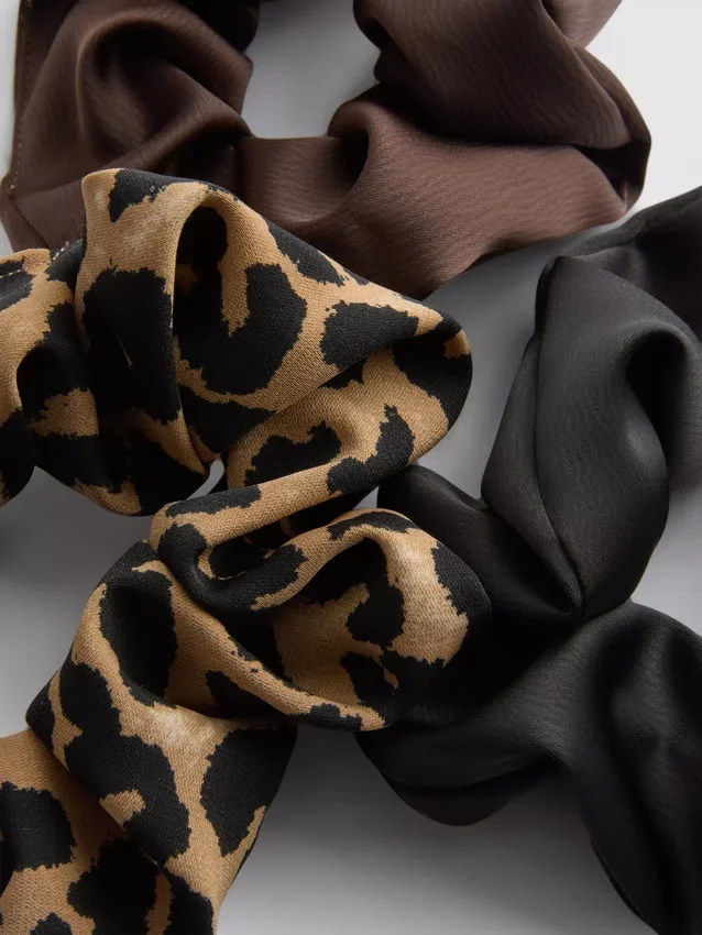 3pk satin hair scrunchies