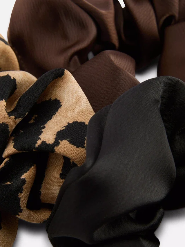 3pk satin hair scrunchies