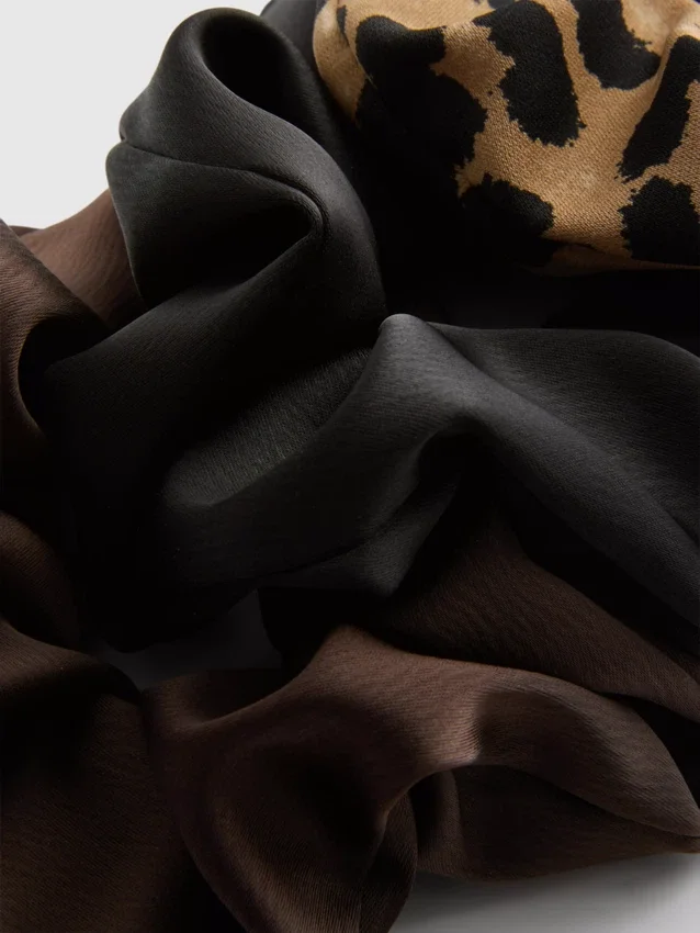 3pk satin hair scrunchies