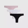 3pk seamless jacquard thongs