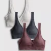3pk seamless v-neck bralettes