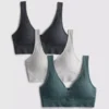 3pk seamless v-neck bralettes
