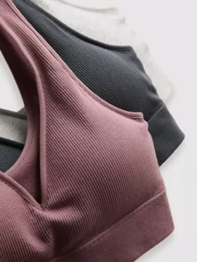 3pk seamless v-neck bralettes