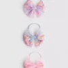 3pk sequin bow hair elastics