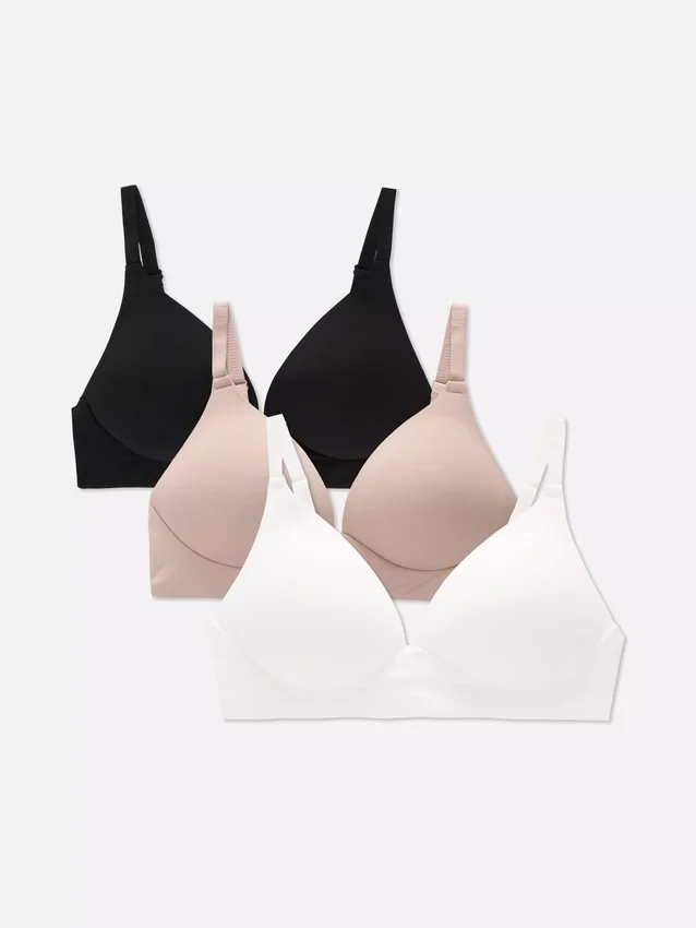 3pk wire free brushed bras