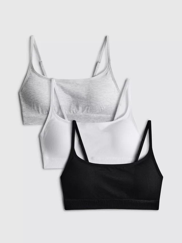3pk wireless crop bralettes