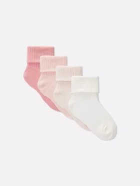 4-pack cuffed baby ankle socks