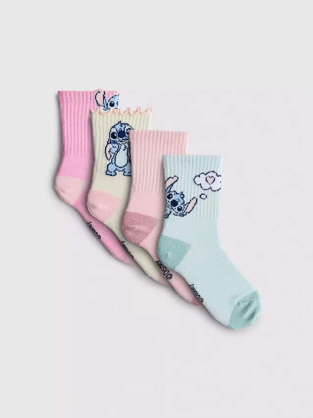 4-pack disney's stitch ankle socks