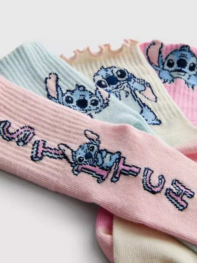 4-pack disney's stitch ankle socks