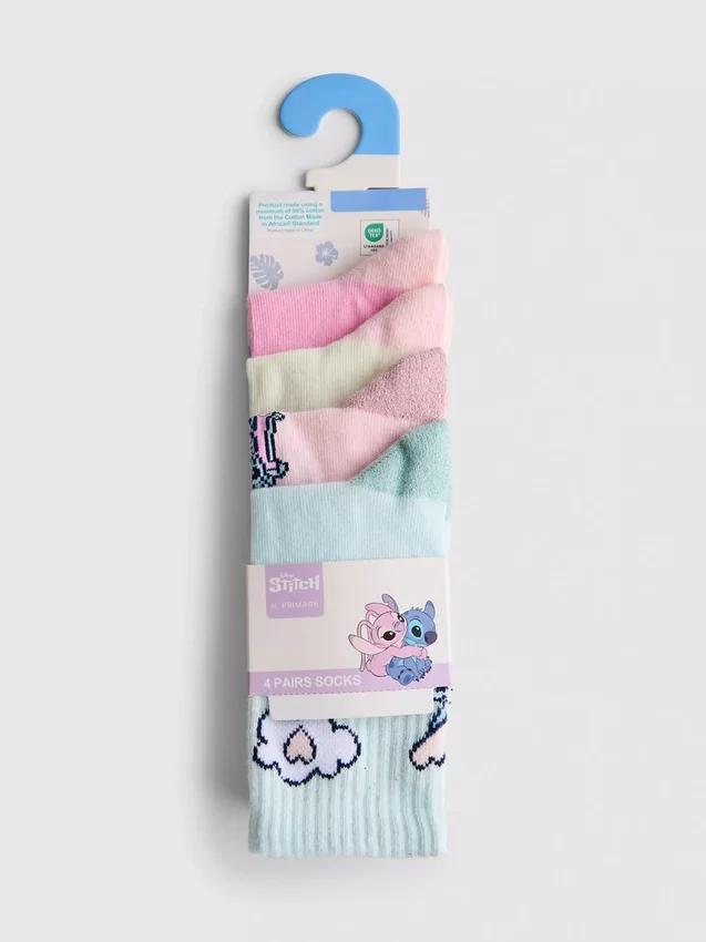 4-pack disney's stitch ankle socks