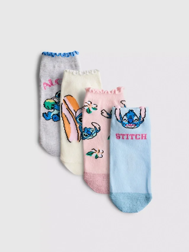 4-pack disney's stitch sneaker socks