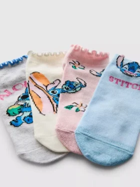 4-pack disney’s stitch sneaker socks