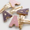 4-pack initial snap hair clips