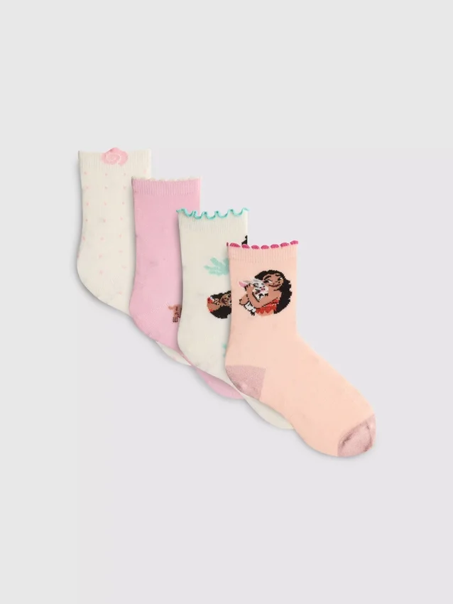 4pk disney's moana ankle socks