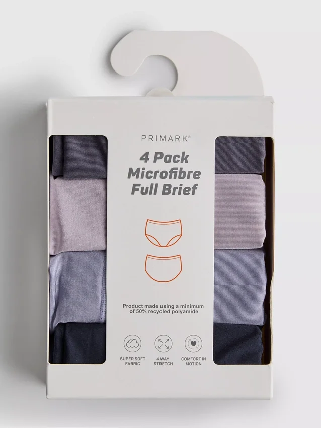 4pk microfiber high-waisted full briefs