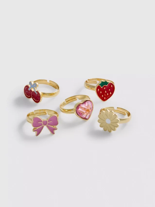 5-pack charm rings