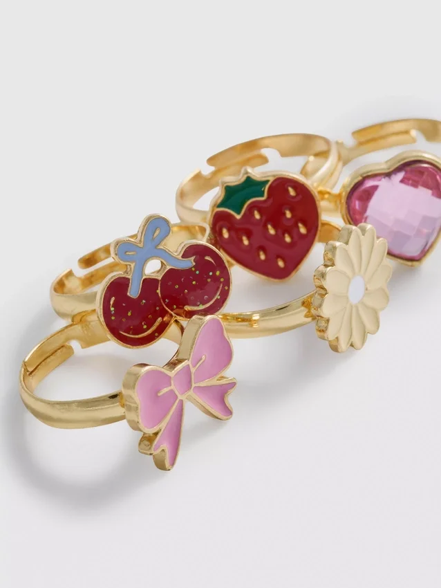 5-pack charm rings
