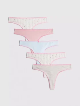 5-pack cotton rich thongs