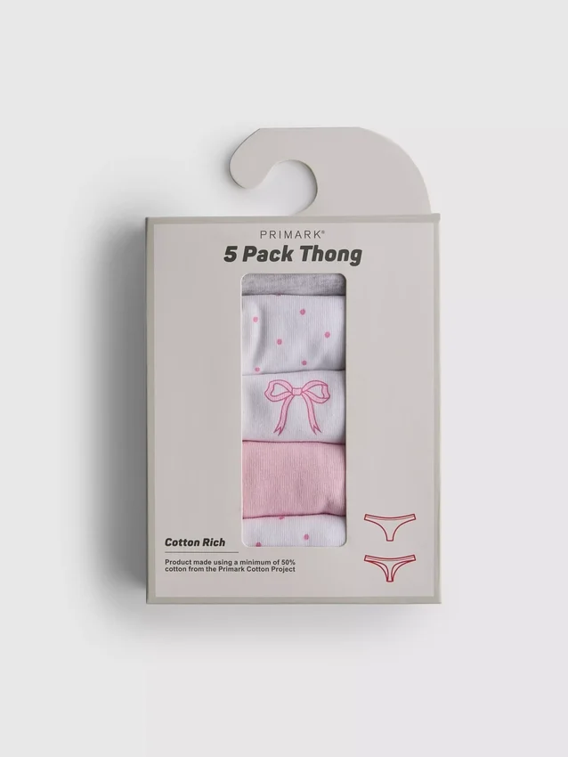 5-pack cotton thongs