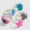 5-pack disney's stitch charm rings