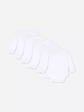 5-pack essential long sleeve bodysuits