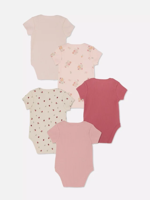 5-pack short sleeve bodysuits