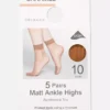 5pk 10 denier ankle-high stockings