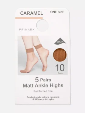 5pk 10 denier ankle-high stockings