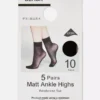 5pk 10 denier ankle-high stockings
