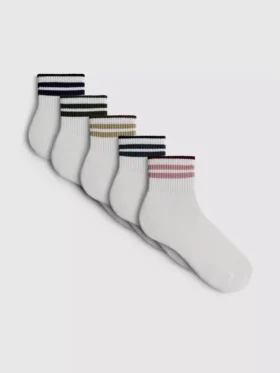 5pk colored stripe ankle socks