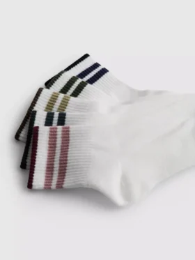 5pk colored stripe ankle socks