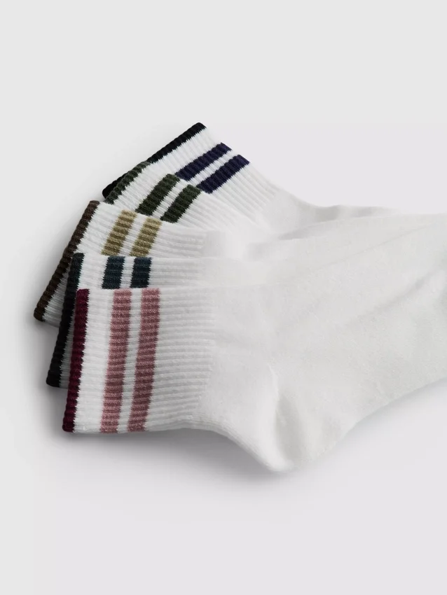 5pk colored stripe ankle socks