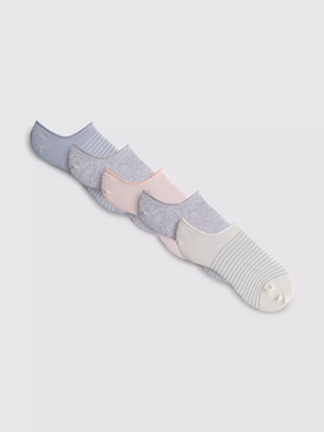 5pk cotton no-show ankle socks