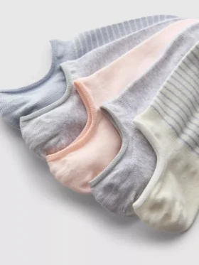 5pk cotton no-show ankle socks